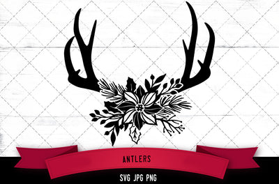 Floral antlers svg, Anlers svg, winter svg, Christmas holiday, deer antlers svg, cut files for cricut SVG Loveleen Kaur 
