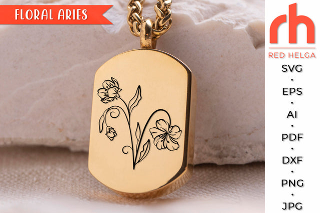 Floral Aries SVG - Flower Zodiac Cut File SVG RedHelgaArt 