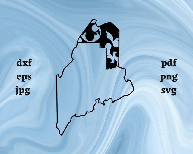 Floral Aroostook County SVG Cut File SVG Northern Light SVG 