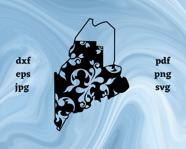 Floral Aroostook County SVG Cut File SVG Northern Light SVG 