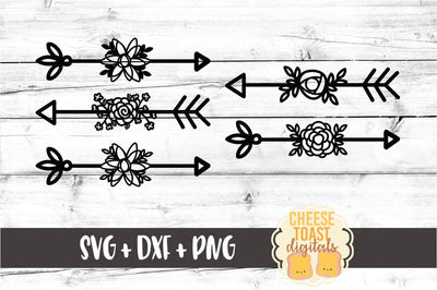 Floral Arrows Set - Arrow SVG PNG DXF Cut Files SVG Cheese Toast Digitals 