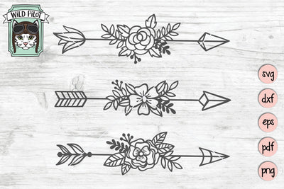 Floral Arrows SVG Cut File SVG Wild Pilot 