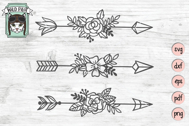 Floral Arrows SVG Cut File SVG Wild Pilot 
