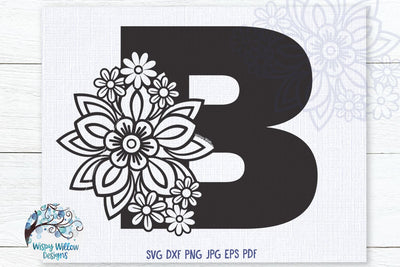 Floral B SVG SVG Wispy Willow Designs 