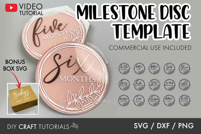 Floral Baby Milestone Disc SVG SVG DIY Craft Tutorials 
