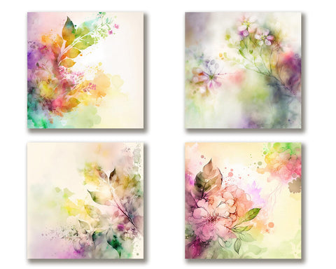 Floral Background Watercolor, Subtle, Gentle, Spring Flowers JPG Digital Pattern nikola 