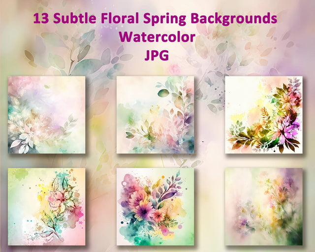 Floral Background Watercolor, Subtle, Gentle, Spring Flowers JPG Digital Pattern nikola 