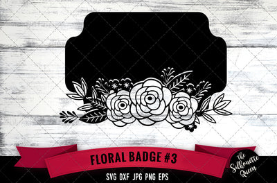 Floral Badge 3 Vector Silhouette File SVG Loveleen Kaur 