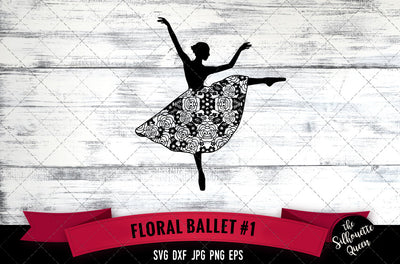 Floral Ballet 1 Vector Silhouette File SVG Loveleen Kaur 