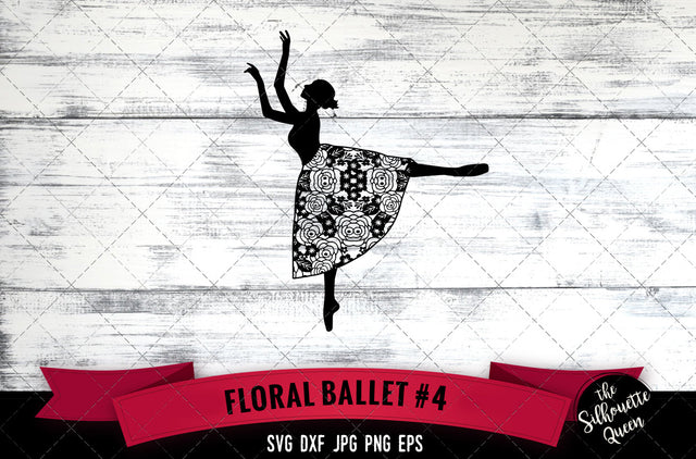 Floral Ballet 4 Vector Silhouette File SVG Loveleen Kaur 