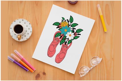 Floral Ballet Shoes Sublimation Sublimation Jagonath Roy 