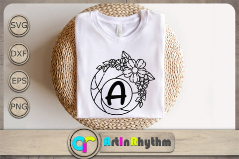 Floral Basketball Monogram Svg, Basketball Svg, Floral Basketball Svg, Sports Svg SVG Artinrhythm shop 