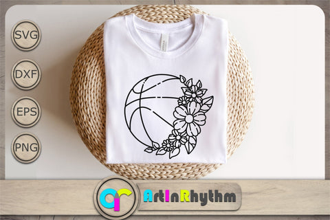 Floral Basketball Monogram Svg, Basketball Svg, Floral Basketball Svg, Sports Svg SVG Artinrhythm shop 