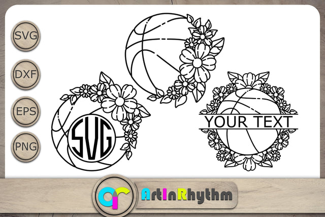 Floral Basketball Monogram Svg, Basketball Svg, Floral Basketball Svg, Sports Svg SVG Artinrhythm shop 