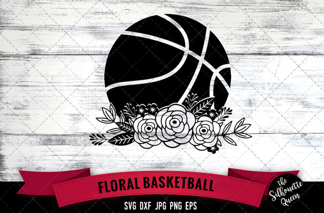 Floral Basketball Vector Silhouette File SVG Loveleen Kaur 