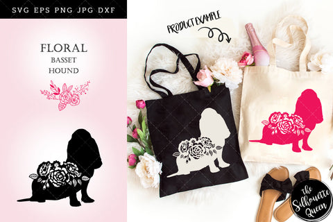 Floral Basset Hound Dog svg file for cricut, for silhouette, cut eps, cutting png, cuttable dxf, Instant Download design SVG Loveleen Kaur 