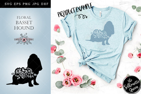 Floral Basset Hound Dog svg file for cricut, for silhouette, cut eps, cutting png, cuttable dxf, Instant Download design SVG Loveleen Kaur 
