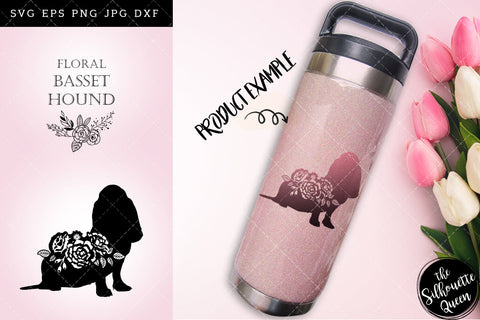 Floral Basset Hound Dog svg file for cricut, for silhouette, cut eps, cutting png, cuttable dxf, Instant Download design SVG Loveleen Kaur 