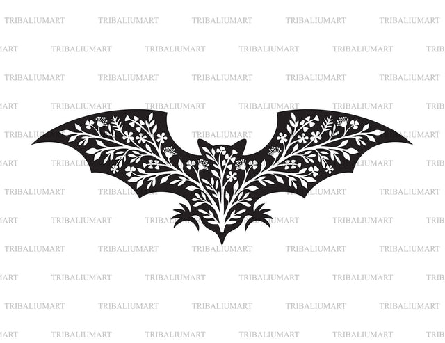 Floral Bat SVG TribaliumArtSF 