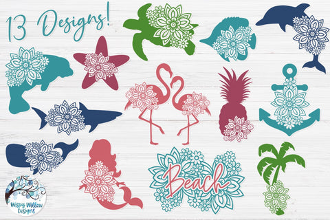 Floral Beach SVG Bundle SVG Wispy Willow Designs 