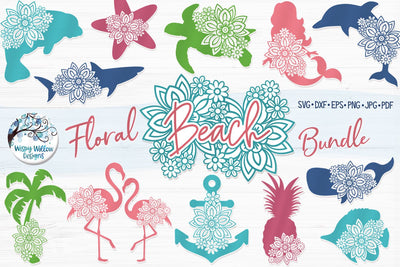 Floral Beach SVG Bundle SVG Wispy Willow Designs 