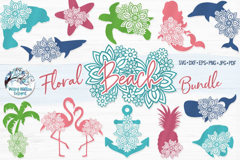 Floral Beach SVG Bundle SVG Wispy Willow Designs 
