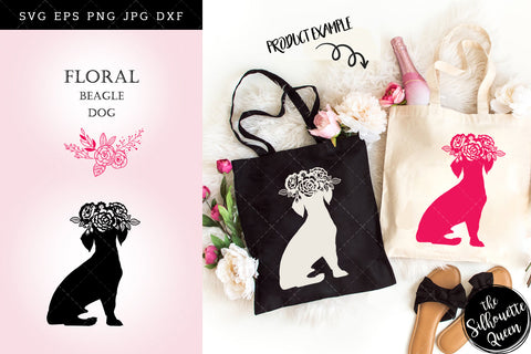 Floral Beagle Dog svg file for cricut, for silhouette, cut eps, cutting png, cuttable dxf, Instant Download design SVG Loveleen Kaur 