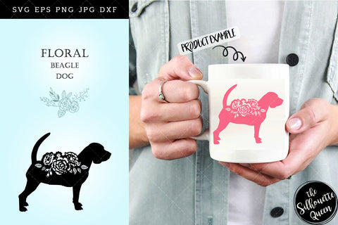 Floral Beagle Dog svg file for cricut, for silhouette, cut eps, cutting png, cuttable dxf, Instant Download design SVG Loveleen Kaur 