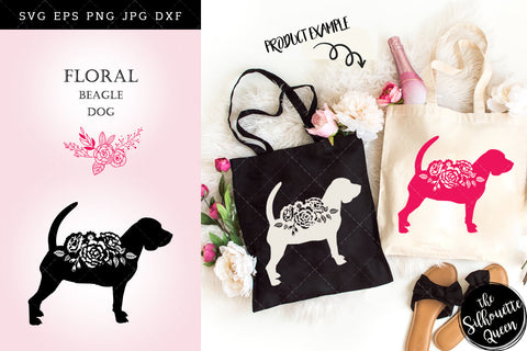 Floral Beagle Dog svg file for cricut, for silhouette, cut eps, cutting png, cuttable dxf, Instant Download design SVG Loveleen Kaur 