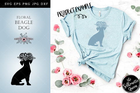 Floral Beagle Dog svg file for cricut, for silhouette, cut eps, cutting png, cuttable dxf, Instant Download design SVG Loveleen Kaur 