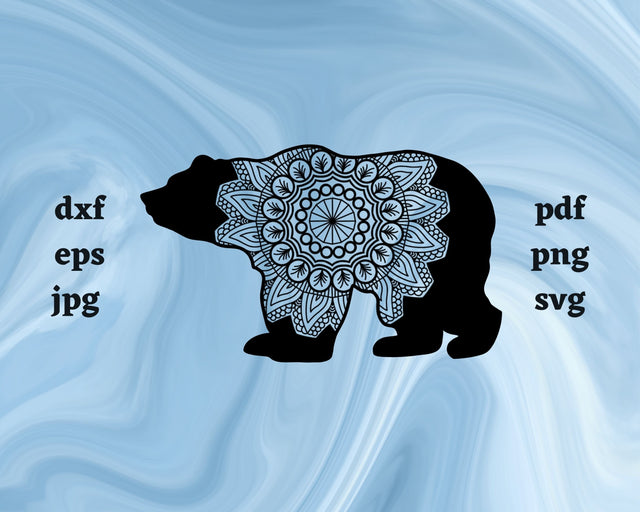 Floral Bear SVG Cut File SVG Northern Light SVG 