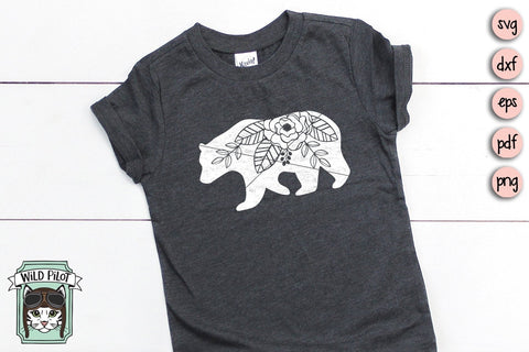Floral Bear SVG Cut File SVG Wild Pilot 