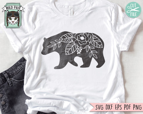 Floral Bear SVG Cut File SVG Wild Pilot 