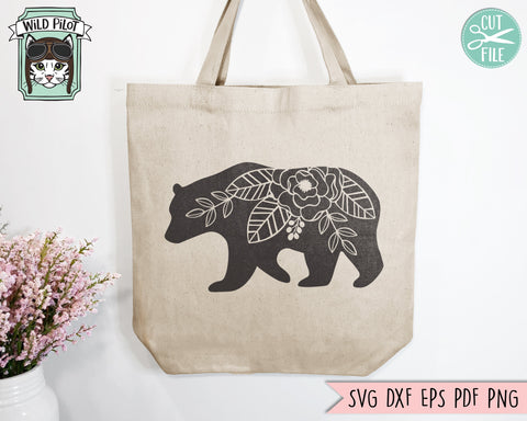 Floral Bear SVG Cut File SVG Wild Pilot 