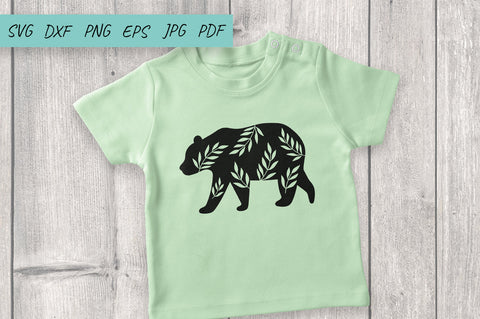 Floral Bear SVG, Mama Bear SVG, Silhouette SVG SVG Irina Ostapenko 