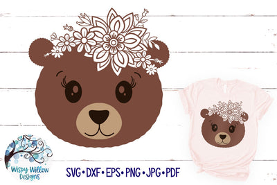 Floral Bear SVG SVG Wispy Willow Designs 