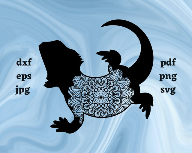 Floral Bearded Dragon SVG Cut File SVG Northern Light SVG 