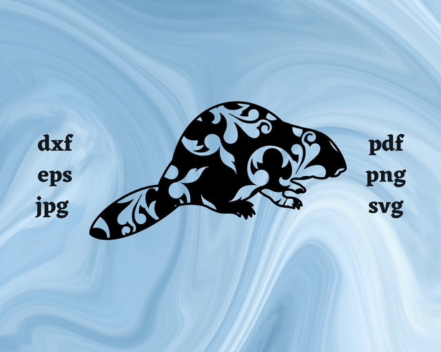Floral Beaver SVG Cut File SVG Northern Light SVG 