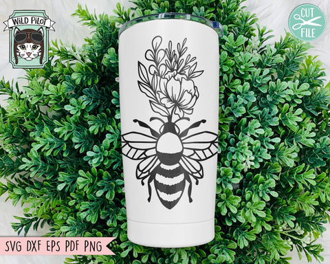 Floral Bee Bundle svg, Flower Bee svg file, Save the Bees svg, Bee Kind SVG, Bee Happy svg, Floral Bee cut file, Sunflower SVG, Rose SVG, Leaves SVG, Wreath SVG SVG Wild Pilot 