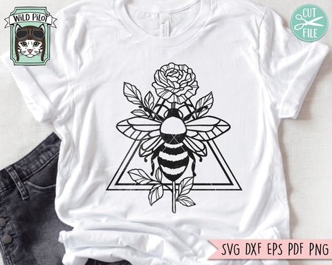 Floral Bee Bundle svg, Flower Bee svg file, Save the Bees svg, Bee Kind SVG, Bee Happy svg, Floral Bee cut file, Sunflower SVG, Rose SVG, Leaves SVG, Wreath SVG SVG Wild Pilot 