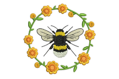 Floral Bee Embroidery Design, Spring Embroidery Designs, Embroidery/Applique DESIGNS NextEmbroidery 