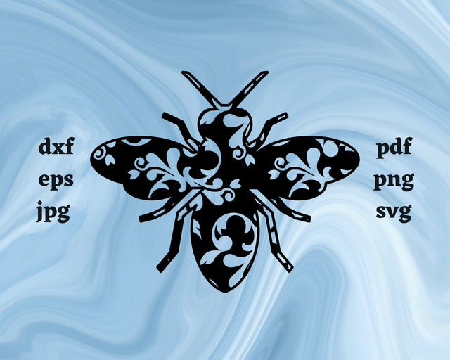 Floral Bee SVG Cut File SVG Northern Light SVG 