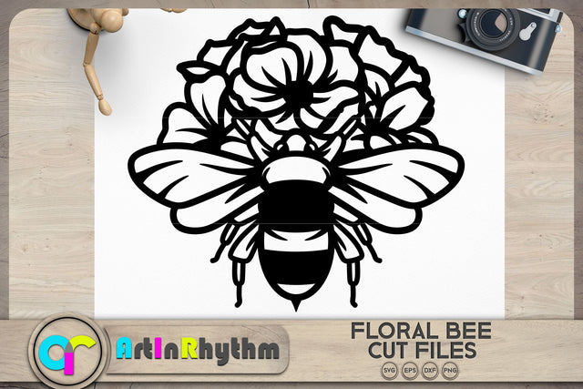 Floral bee svg, Floral insects svg SVG Artinrhythm shop 