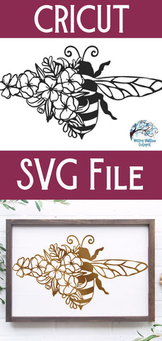 Floral Bee SVG SVG Wispy Willow Designs 