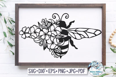 Floral Bee SVG SVG Wispy Willow Designs 