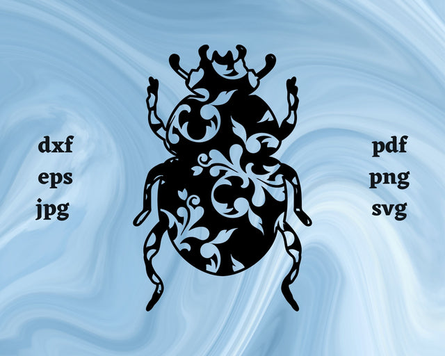 Floral Beetle SVG Cut File SVG Northern Light SVG 