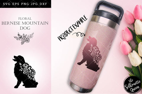 Floral Bernese Mountain Dog svg file for cricut, for silhouette, cut eps, cutting png, cuttable dxf, Instant Download design SVG Loveleen Kaur 