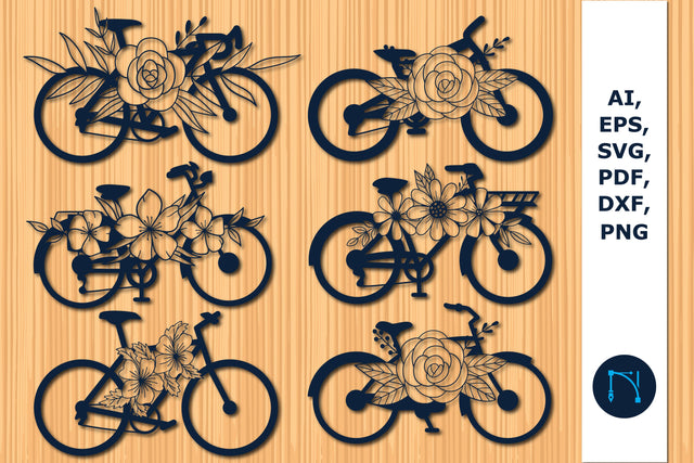 floral Bicycle paper cut file Bundle SVG MD JOYNAL ABDIN 