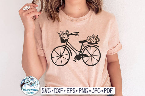 Floral Bicycle SVG SVG Wispy Willow Designs 