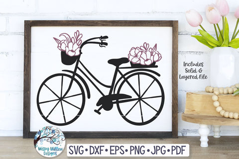 Floral Bicycle SVG SVG Wispy Willow Designs 
